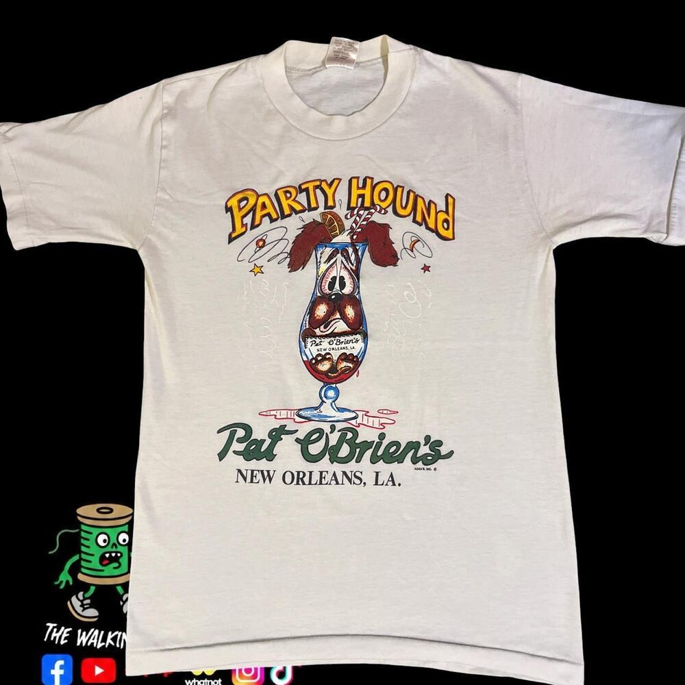 Party Hounds New Orleans Louisiana Vintage 90s Bar Shirt Size Medium Womens